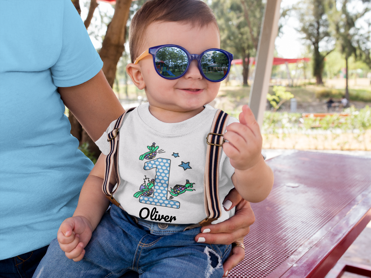 Personalised Birthday T-shirt - Playful Tortoises