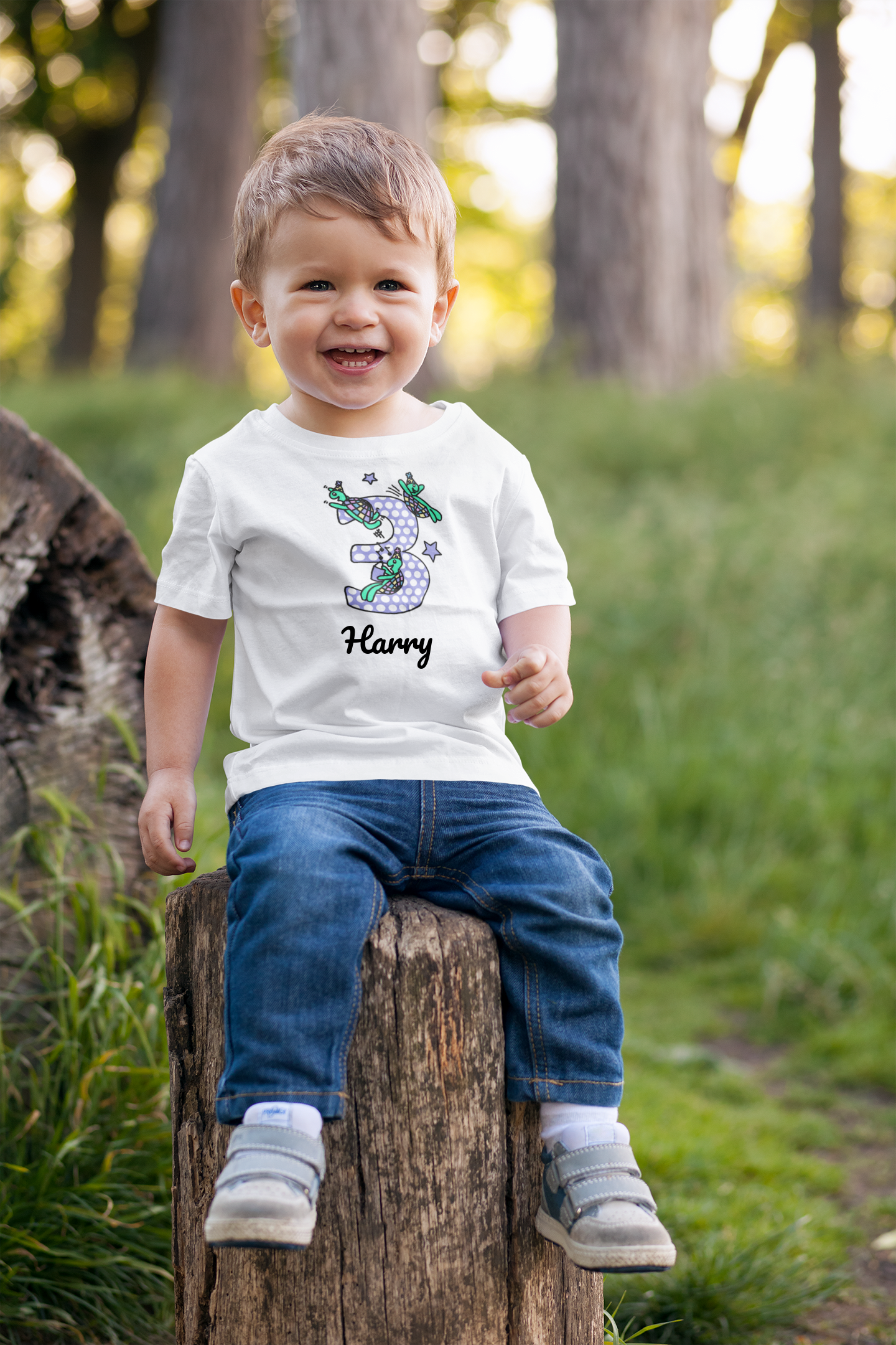 Personalised Birthday T-shirt - Playful Tortoises