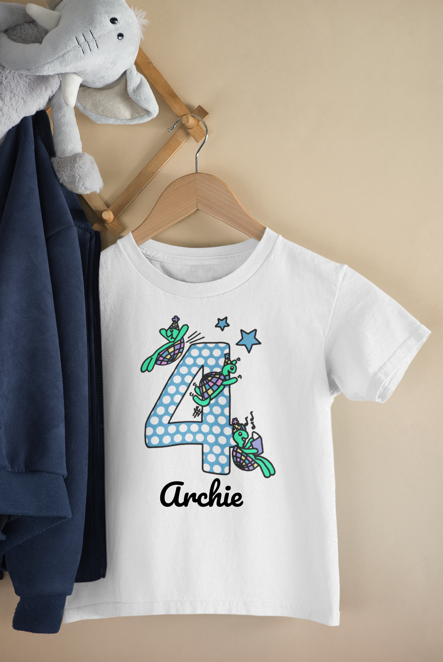 Personalised Birthday T-shirt - Playful Tortoises